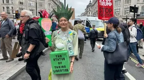 Countless Protesters Gather in Downtown London to Challenge Trump's Official UK Trip